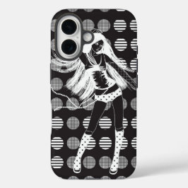 暗い中の踊りガールフレンド iPhone 16ケース