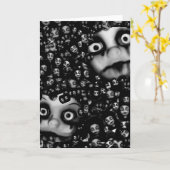 暗い人形の怖い製品 カード (黄色い花)