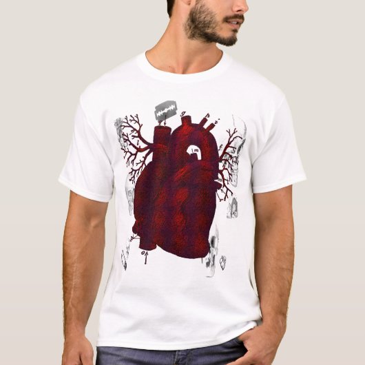 暗い人間のハートのワイシャツ Tシャツ (正面)