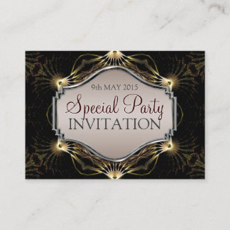 暗い優雅のフラクタルの芸術の小型招待状 エンクロージャーカード