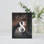 暗い写真4.25 x 5.5の結婚テーブル番号 サンキューカード (スタンド正面)