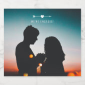 暗い写真 |婚約 | スパークリングワインラベル (シングルラベル)