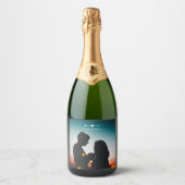 暗い写真 |婚約 | スパークリングワインラベル (正面)