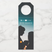 暗い写真 |婚約 |ボトルハンガーラベル ボトルネックタグ (正面)