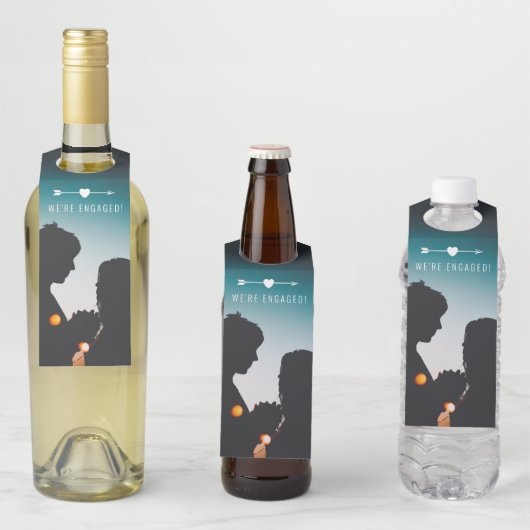 暗い写真 |婚約 |ボトルハンガーラベル ボトルネックタグ (インサイチュ)