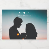 暗い写真 |婚約 |ミニワきらめくインラベル スパークリングワインラベル (シングルラベル)