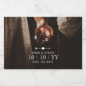 暗い写真 |日付の保存 |ミニボトルラベル | B スパークリングワインラベル (シングルラベル)