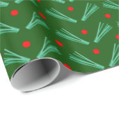 暗い冬の森の緑の松の葉のクリスマス ラッピングペーパー (ロールコーナー)