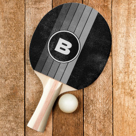 暗い動揺してグラデーションの虹とイニシャル 卓球ラケット