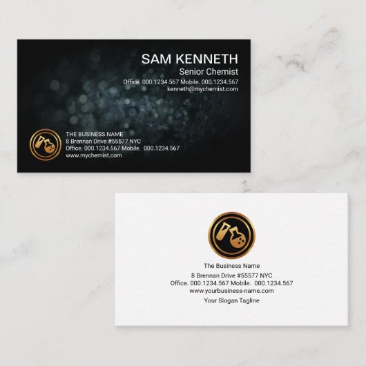 暗い化学結晶組織化学エンジニアリング 名刺 (正面/裏面)