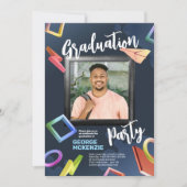 暗い卒業パーティファンシーーをパーソナライズ 招待状 (正面)