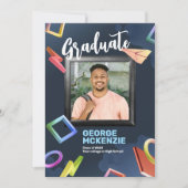 暗い卒業発表をファンシーパーソナライズ 招待状 (正面)