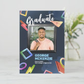 暗い卒業発表をファンシーパーソナライズ 招待状 (スタンド正面)