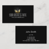 暗い名刺の王室のな金ゴールドの翼 名刺 (正面/裏面)