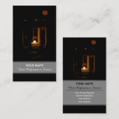 暗い名刺を照らすろうそくの光 名刺 (正面/裏面)
