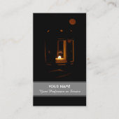 暗い名刺を照らすろうそくの光 名刺 (正面)