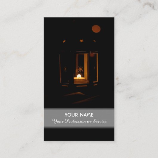 暗い名刺を照らすろうそくの光 名刺 (正面)