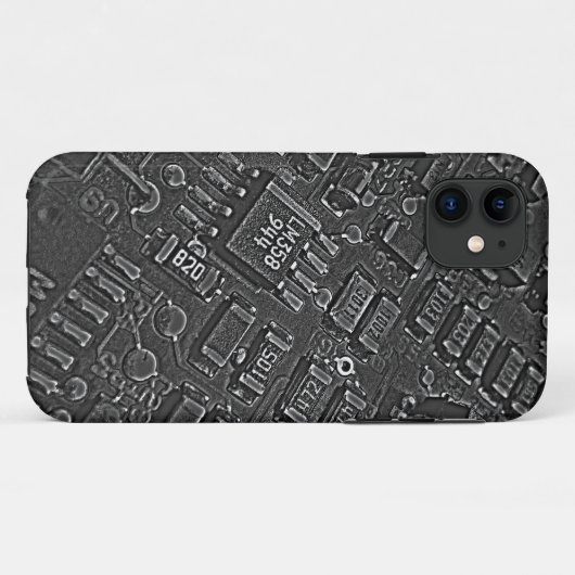 暗い回路iPhoneケース Case-Mate iPhoneケース (裏面(横))