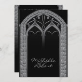 暗い型破りのゴシック様式テーマの結婚式招待状 招待状 (正面/裏面)