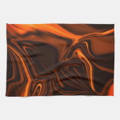 暗い基金の上でサンゴの曲線または起伏 キッチンタオル (横)