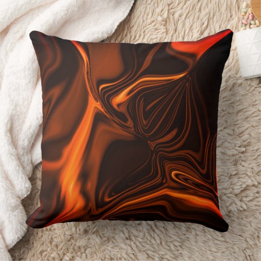 暗い基金の上でサンゴの曲線または起伏 クッション (ブランケット)