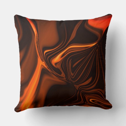 暗い基金の上でサンゴの曲線または起伏 クッション (裏面)