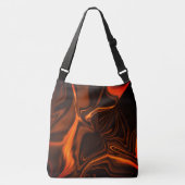 暗い基金の上でサンゴの曲線または起伏 クロスボディバッグ (正面)