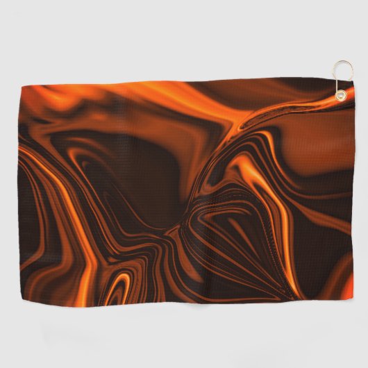 暗い基金の上でサンゴの曲線または起伏 ゴルフタオル (横)