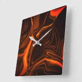 暗い基金の上でサンゴの曲線または起伏 スクエア壁時計 (傾斜)