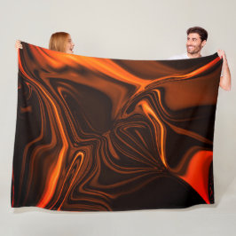 暗い基金の上でサンゴの曲線または起伏 フリースブランケット