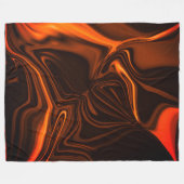 暗い基金の上でサンゴの曲線または起伏 フリースブランケット (正面(横))