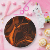 暗い基金の上でサンゴの曲線または起伏 ペーパープレート (パーティー)