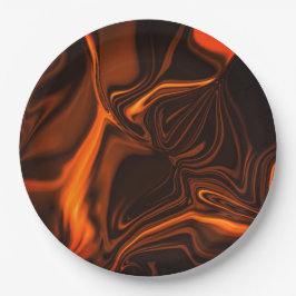 暗い基金の上でサンゴの曲線または起伏 ペーパープレート