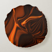 暗い基金の上でサンゴの曲線または起伏 ラウンドクッション (裏面)