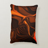 暗い基金の上で光沢のあるサンゴが起伏を曲げた アクセントクッション (裏面(縦))