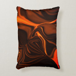 暗い基金の上で光沢のあるサンゴが起伏を曲げた アクセントクッション