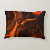 暗い基金の上で光沢のあるサンゴが起伏を曲げた アクセントクッション (裏面)