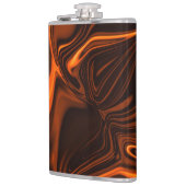 暗い基金の上で光沢のあるサンゴが起伏を曲げた フラスク (左)