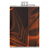 暗い基金の上で光沢のあるサンゴが起伏を曲げた フラスク (裏面)