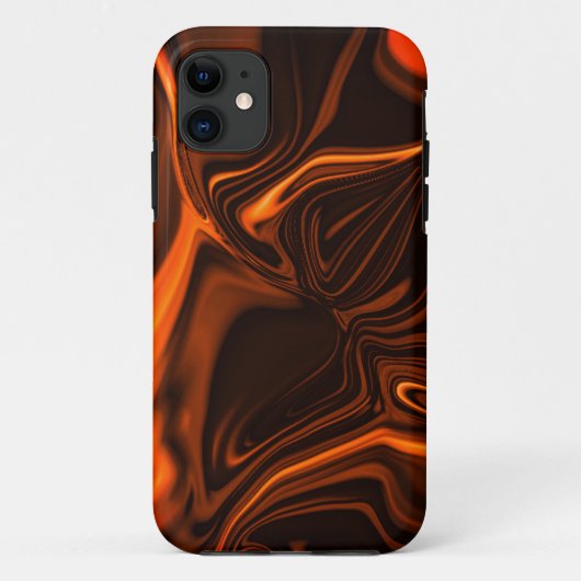 暗い基金の上で光沢のあるサンゴが起伏を曲げた Case-Mate iPhoneケース (裏面)