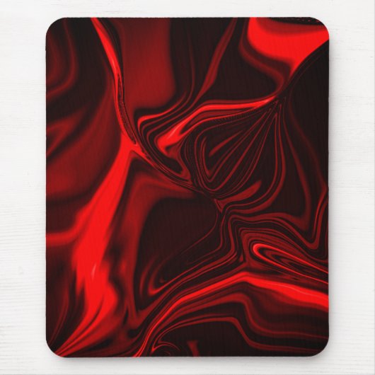 暗い基金の上で赤い曲線または起伏 マウスパッド (正面)