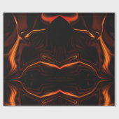 暗い基金の紙上の曲線または起伏サンゴ ラッピングペーパー (フラット)