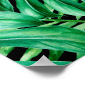 暗い場で熱帯葉のとシームレスなパターン ポスター (角)