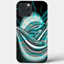 暗い場合にシアンの緑の煙の下で銀色の波が曲がった