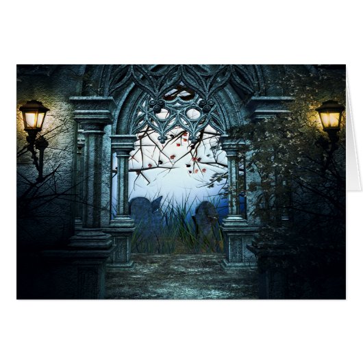 暗い墓地の背景 (正面横)