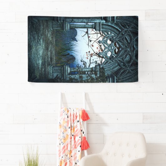 暗い墓地の背景 横断幕 (インサイチュ)