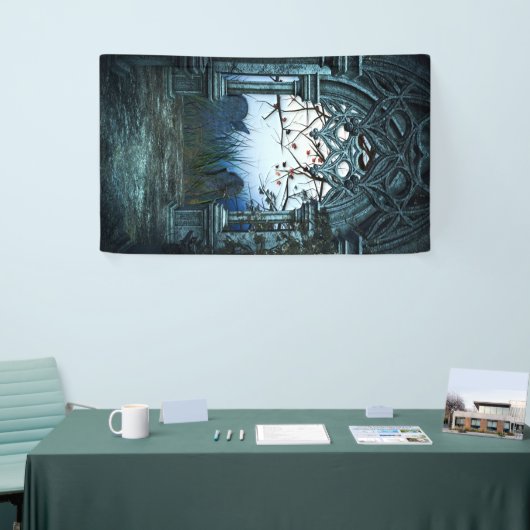 暗い墓地の背景 横断幕 (トレードショー)