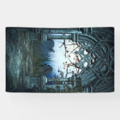 暗い墓地の背景 横断幕 (横)