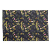 暗い夏の夜のサボテンパターン 枕カバー (裏面-右)