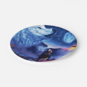 暗い夜に狼の群れが ペーパープレート (アングル)